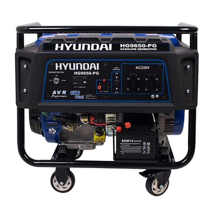 موتور برق HYUNDAI بنزینی استارتی HG9650-PG هیوندای 6.5 کیلو وات