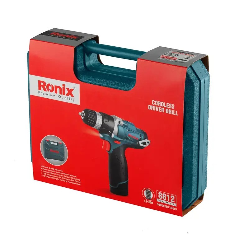 دریل پیچ گوشتی شارژی 8812 رونیکس 12 ولت RONIX