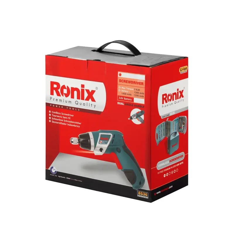 پیچ گوشتی تاشو شارژی مدل 8536 رونیکس 3.6 ولت RONIX